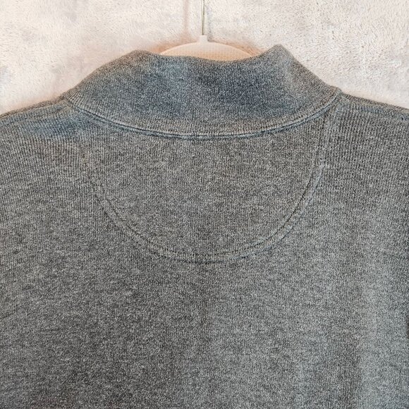 Lands End Mens XL Gray Quarter-Zip Pullover Sweater Cotton Knit Casual Office - Picture 6 of 12